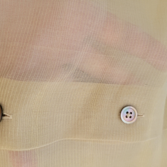 Wonen's Silk Beige Flowy Shirt - Picture 3 of 3